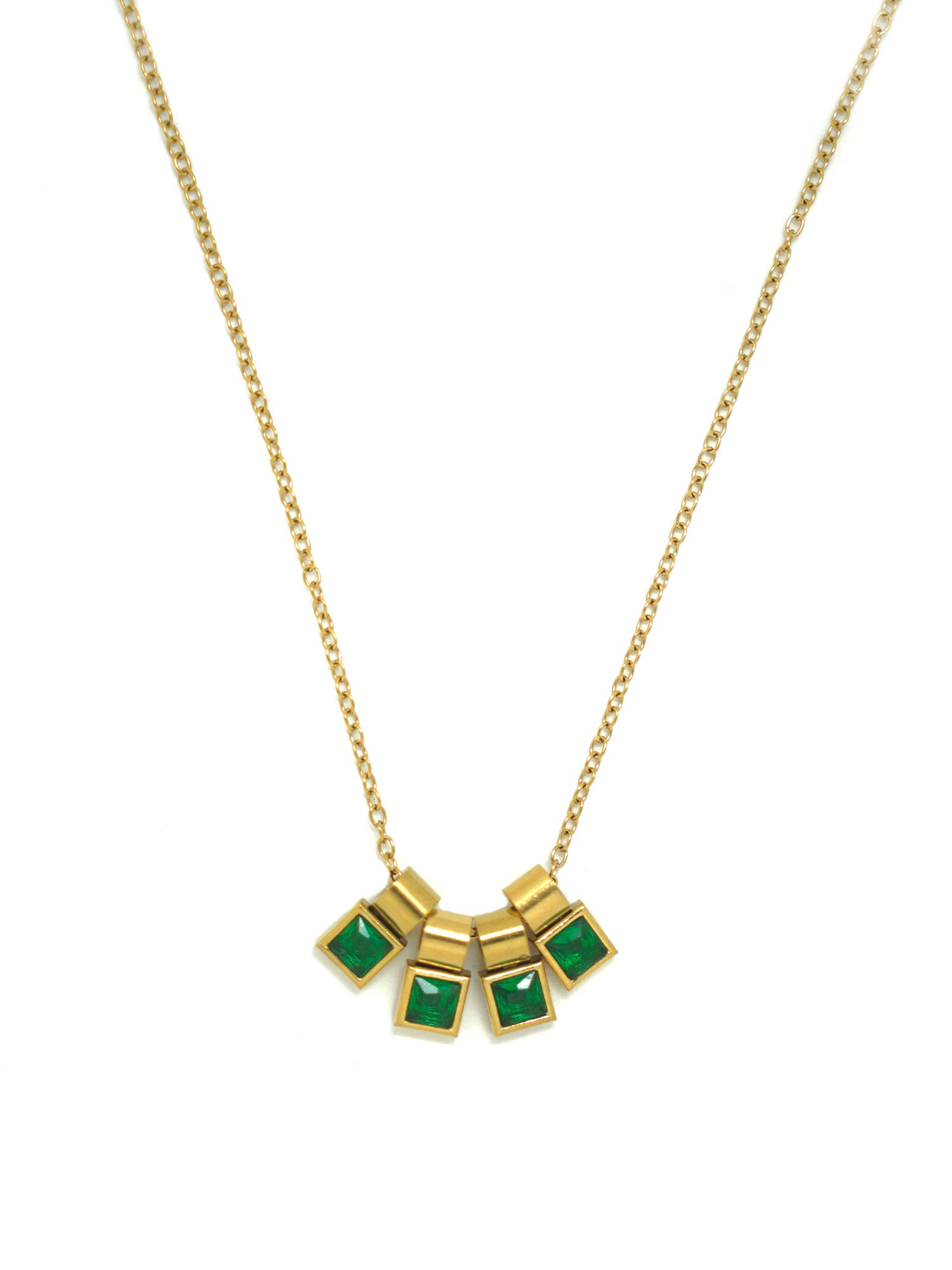 Emerald Quartet Fan Pendant