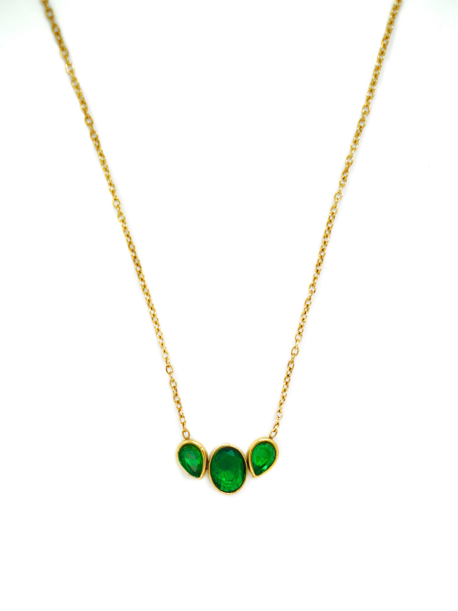 Emerald Trinity Oval Pendant